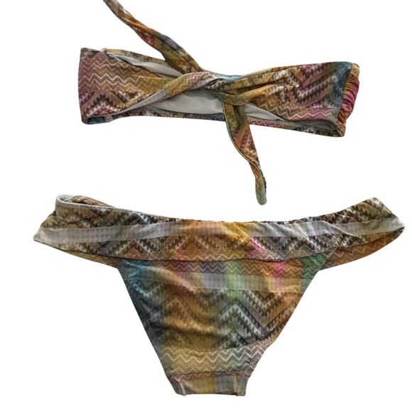 Valimare Bikini Swimsuit Womens Medium‎ Salinas Zig Zag Bandeau Swimwear - Picture 3 of 8